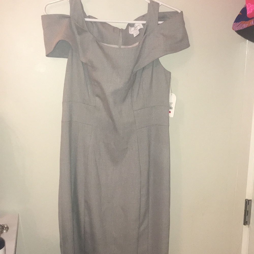 Gray sheath dress with tags on